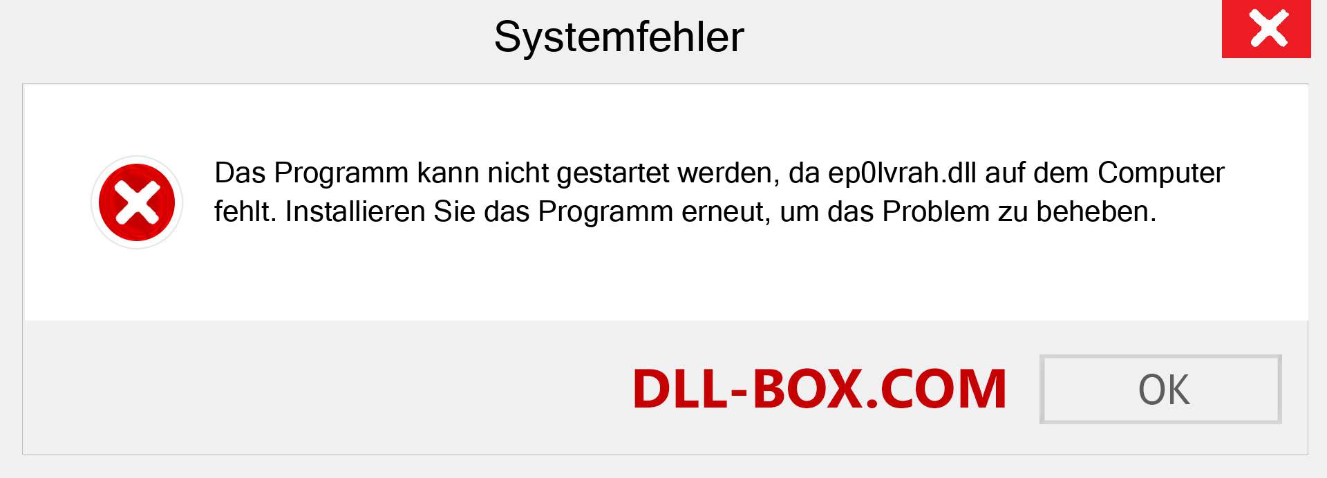 ep0lvrah.dll-Datei fehlt?. Download für Windows 7, 8, 10 - Fix ep0lvrah dll Missing Error unter Windows, Fotos, Bildern